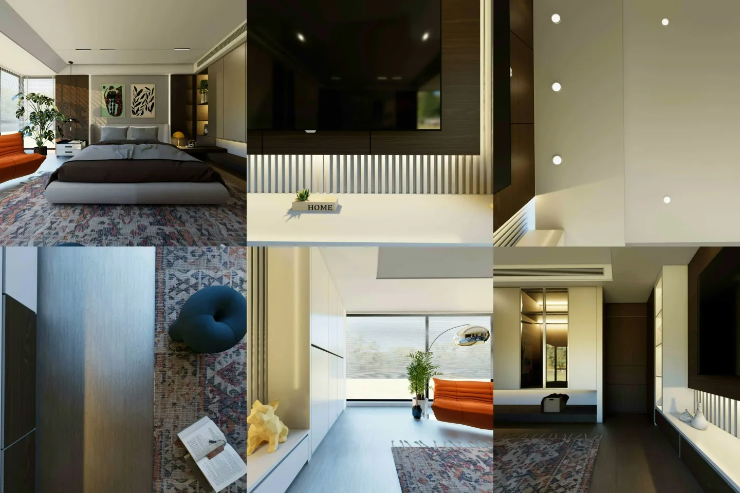 6 equal square cubemap faces of a panoramic scene