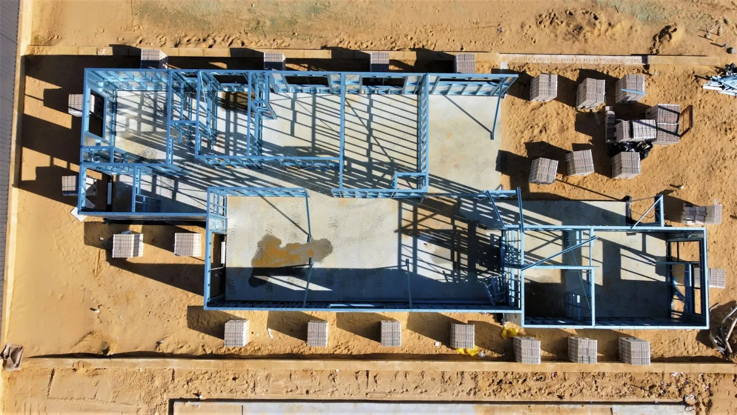 Aerial View Of A House Construction